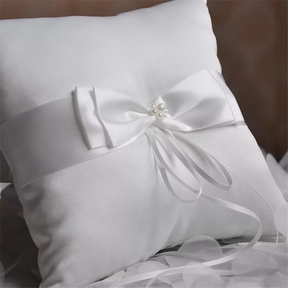 Ivory Satin Flower Girl Basket & Pillow Set - Picture 8 of 8